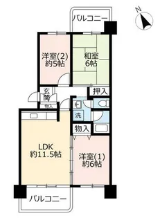 UR泉北鴨谷台3丁【0060420号室】の間取り