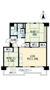 UR洛西境谷東【0180603号室】の間取り