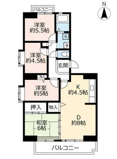 UR神宮東パークハイツ【0261001号室】の間取り