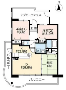 URアミティひらかた宮之阪【0000314号室】の間取り