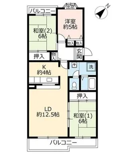 UR平城左京【0190502号室】の間取り