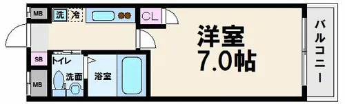 クリスタル昭和【6階】の間取り