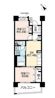 URフレール六甲桜ヶ丘【0000308号室】の間取り