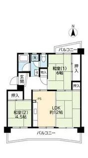 2LDKの間取り画像