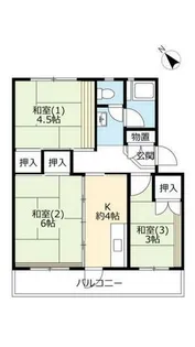 URひよどり台【1020302号室】の間取り