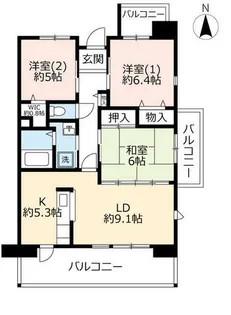 URシャレール東豊中【0140601号室】の間取り