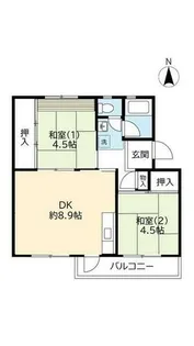 UR男山【A290506号室】の間取り