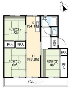 UR富田【0500404号室】の間取り