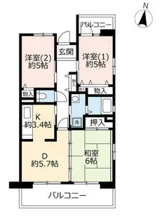 URサンヴァリエ藤井寺【0040301号室】の間取り
