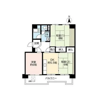 UR洛西境谷東【0160501号室】の間取り