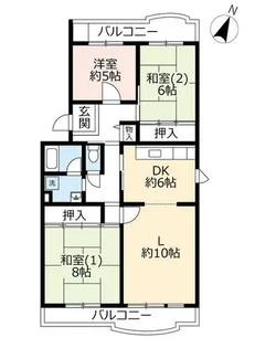 UR洛西竹の里【0080201号室】の間取り