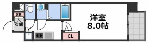 カーサレグラス城東セントラル【7階】の間取り