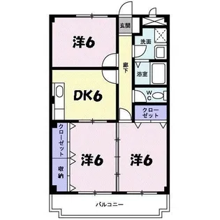 ディアコート横山【3階】の間取り