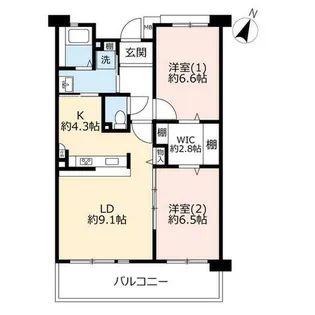 URグリーンヒルズ御影【0110205号室】の間取り