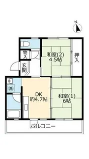 UR新多聞【4350103号室】の間取り