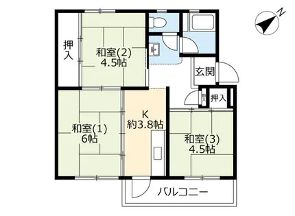 UR明石舞子【B220204号室】の間取り