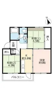 UR新多聞【4050203号室】の間取り