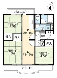 UR落合【3200311号室】の間取り