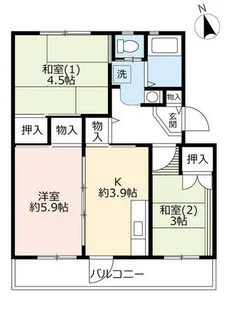 UR新多聞【4080101号室】の間取り