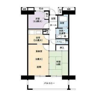 2LDKの間取り画像