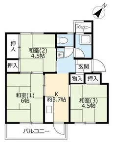 2DKの間取り画像