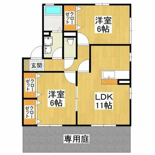 グリーンコート初芝A棟【1階】の間取り