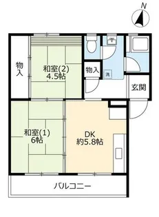 UR逆瀬川【0020105号室】の間取り