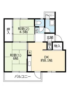 UR香里【E090502号室】の間取り