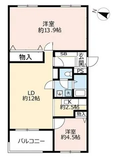 UR芦屋浜【0021012号室】の間取り