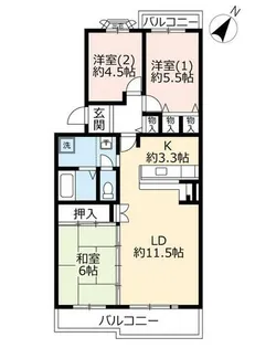 UR平城左京【0060403号室】の間取り