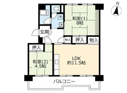 UR洛西境谷東【0120303号室】の間取り