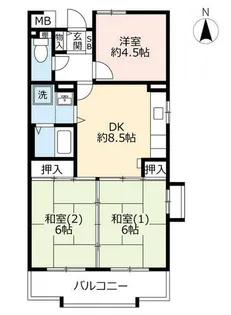 UR奈良・学園前【00B0406号室】の間取り