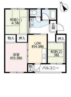 UR平城第二【0250302号室】の間取り
