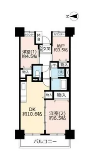 URハートフル湊川【0010208号室】の間取り