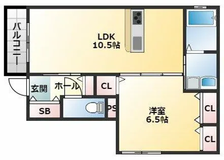シャーメゾン明美A棟【101号室】の間取り
