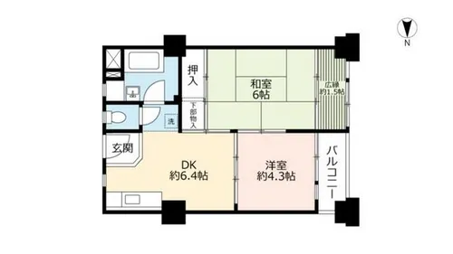 UR千島【0010947号室】の間取り