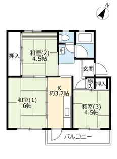 UR富田【0070405号室】の間取り