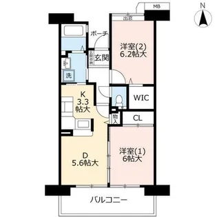 URアーベインルネス大門【0000604号室】の間取り