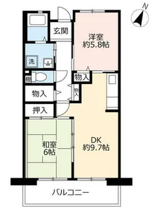 URシャレール東豊中【0060104号室】の間取り