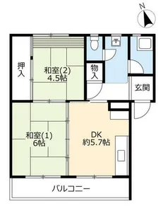 UR香里【D480102号室】の間取り
