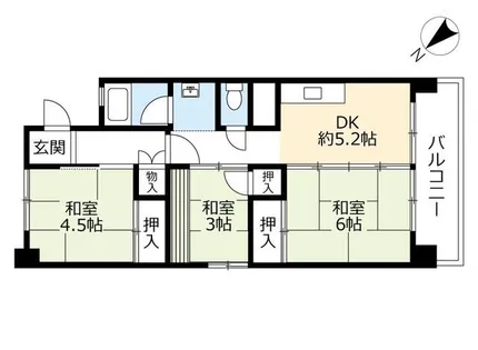 UR尾上【0060201号室】の間取り