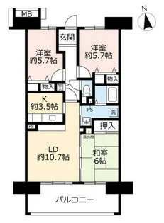 URアーバンラフレ星ヶ丘【0110703号室】の間取り