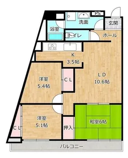エスポアール荒江【2階】の間取り