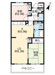 URアルビス五月ヶ丘【1110407号室】の間取り