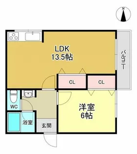 秀和ハイツ B棟【4階】の間取り