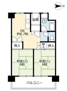 UR中百舌鳥公園【0011016号室】の間取り
