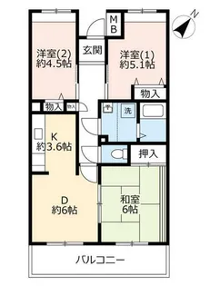 URアルビス五月ヶ丘【1140105号室】の間取り