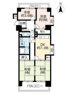 URアーバンラフレ志賀【0050501号室】の間取り