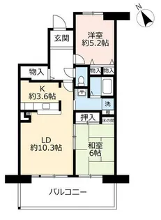 URアルビス旭ヶ丘【0050207号室】の間取り