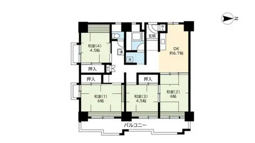 UR南港わかぎの【0420505号室】の間取り